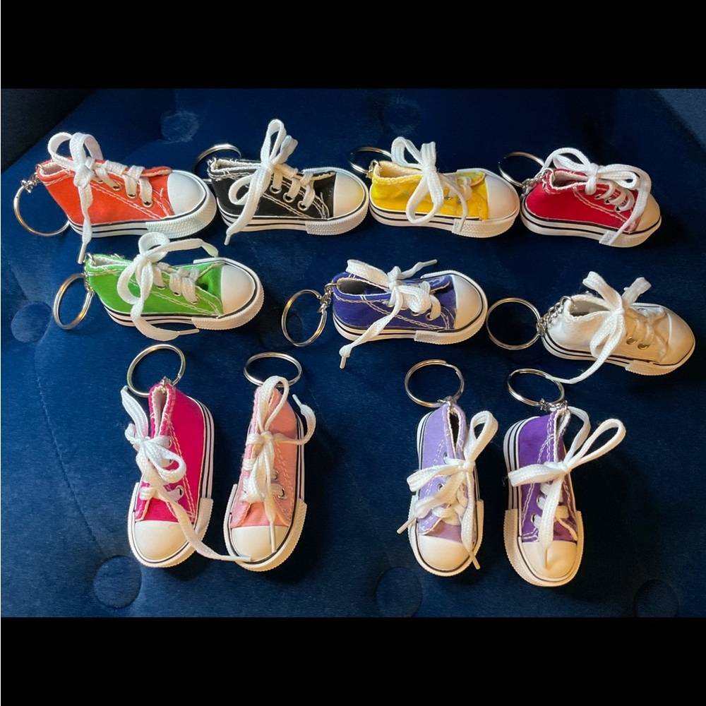 Colorful Kids Shoe Keychains party favors 11 pc set